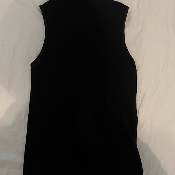 Black Wool- Blend Mock Neck Sweater Vest - Picture 2 of 3